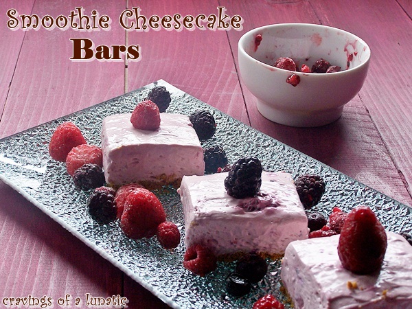 Smoothie Cheesecake Bars by Cravings of a Lunatic Cheesecake