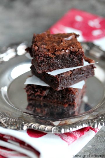 The Best Brownies in the World are ooey, gooey, fudgy brownies that will become a family favourite. I rarely make any other brownie recipe because we love this one so much!