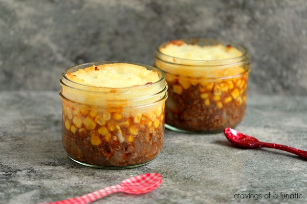 Shepherd's Pie in a Jar | Cravings of a Lunatic | Cute way to serve individual Shepherd's Pies at a dinner party!
