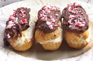 Peppermint Eclairs on white plate