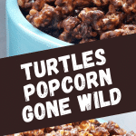 Turtle popcorn stored in a blue jar