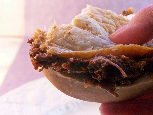 Mini Pulled Beef and Shallot Sandwiches close up image