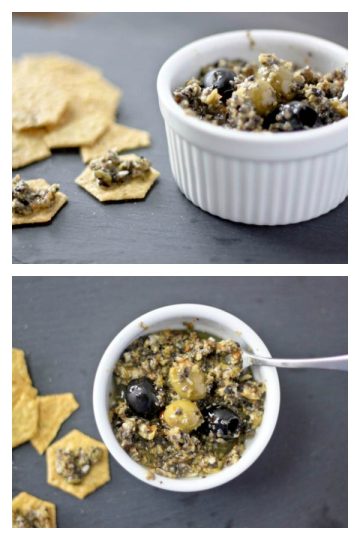 Green and Black Olive Tapenade {Guest Post by Bake Your Day} on cravingsofalunatic.com- Wonderful and easy dip recipe that would be ideal for parties.