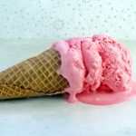 Pink Lemonade Ice Cream melting on counter