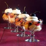 Grilled Stone Fruit Shortcakes served in mini trifle dishes