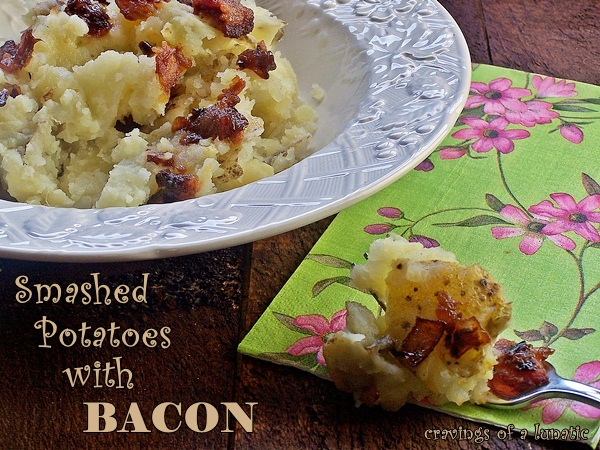 Smashed Potatoes with Bacon