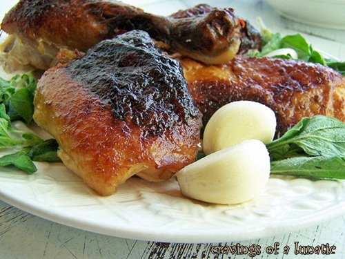 40 Cloves of Garlic Roast Chicken by Cravings of a Lunatic