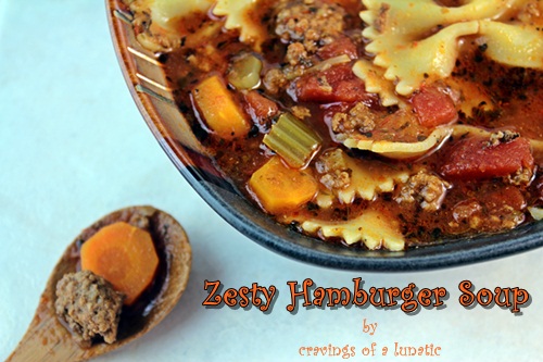 Slow Cooker Zesty Hamburger Soup | Cravings of a Lunatic | #slowcooker #soup #dinner