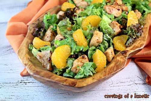 Mandarin Orange Chicken Salad from cravingsofalunatic.com- This easy salad recipe is filled with chicken and mandarin oranges. It's perfect for lunch or dinner. 