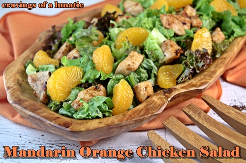 Mandarin Orange Chicken Salad from cravingsofalunatic.com- This easy salad recipe is filled with chicken and mandarin oranges. It's perfect for lunch or dinner. 
