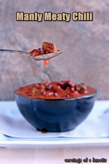 Manly Meaty Chili | Cravings of a Lunatic | #slowcooker #chili #gameday #footballfood #dinner