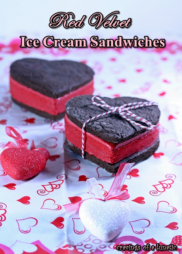 Red Velvet Ice Cream Sandwiches by Cravings of a Lunatic