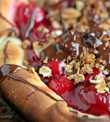 Cherry Cobbler Pizza | Cravings of a Lunatic | #pizza #dessertpizza #dessert #chocolate #cherry