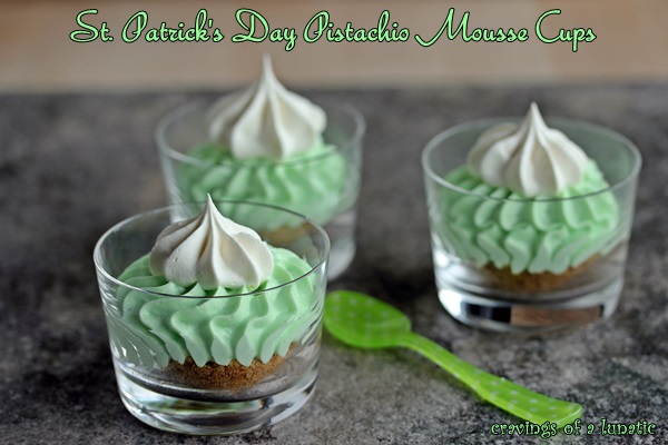 These St. Patrick's Day Pistachio Mousse Cups are quick, easy and the perfect little green treat to share with all the little leprechauns in your life!