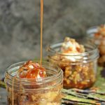 Fried Apples with Apple Caramel Sauce served in mason jars