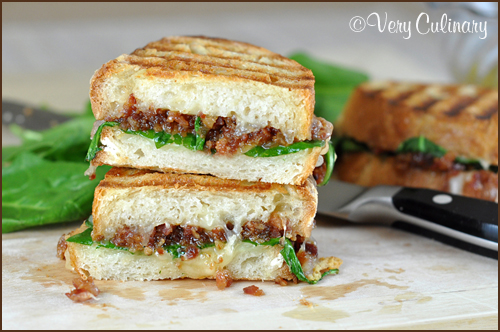 Bacon Jam Panini with Fontina and Spinach 