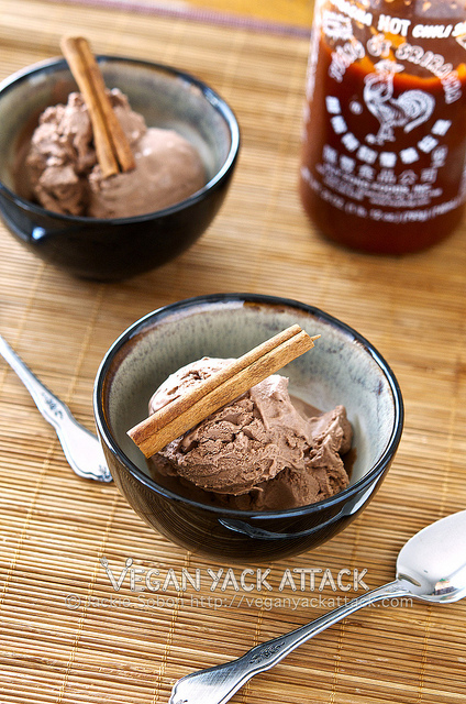 Chocolate Sriracha Ice Cream by Vegan Yack Attack