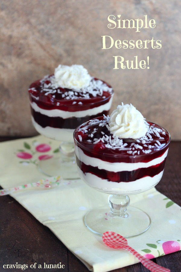 Coconut Whipped Cream And Cherry Parfaits | Cravings of a Lunatic | #cherry #coconut #whippedcream #dessert