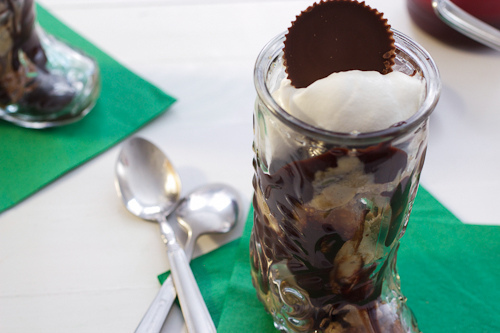 Peanut Butter Cup Ice Cream Sundae by The Girl in the Little Red Kitchen