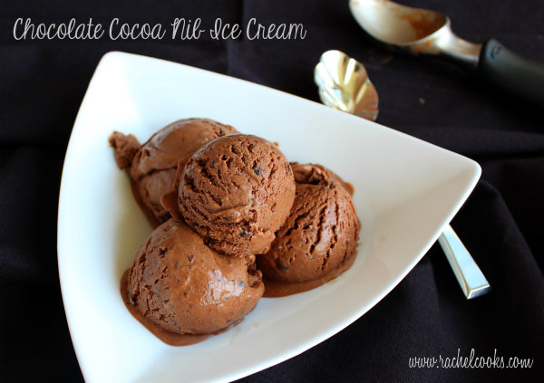 Chocolate Cocoa Nib Ice Cream by Rachel Cooks