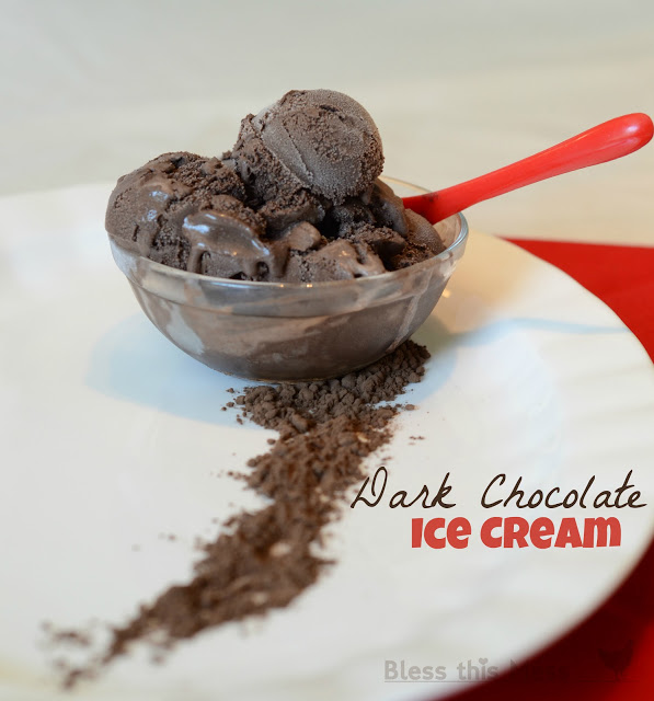 Dark Chocolate Homemade Ice Cream by Bless This Mess