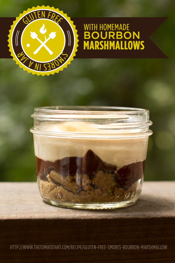 Gluten Free S’Mores in a Jar with Homemade Bourbon Marshmallows by The Tomato Tart