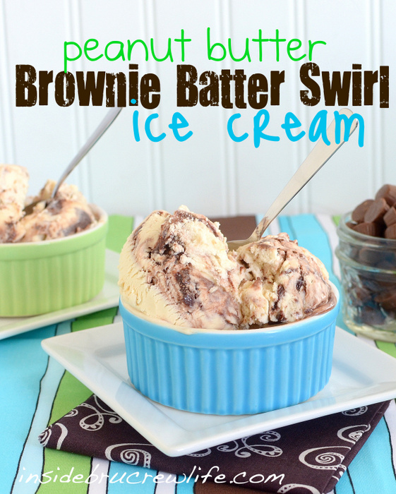 Peanut Butter Brownie Batter Swirl Ice Cream by Inside BluCrew Life