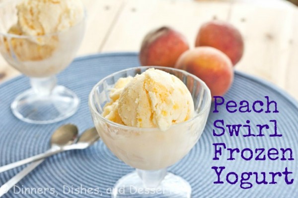 Peach Swirl Frozen Yogurt by Dinners Dishes and Desserts