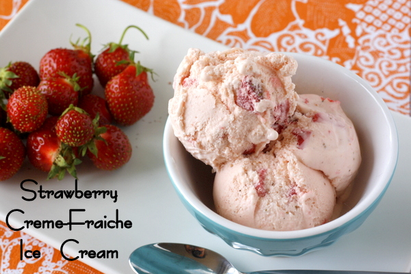 Strawberry Creme Fraiche Ice Cream by What Megan's Making
