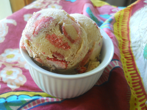 Strawberry, Honey and Balsamic Coconut Milk Ice Cream by Apron Strings