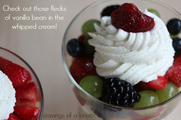 Summer Berry Fruit Salad Parfaits with Vanilla Whipped Cream