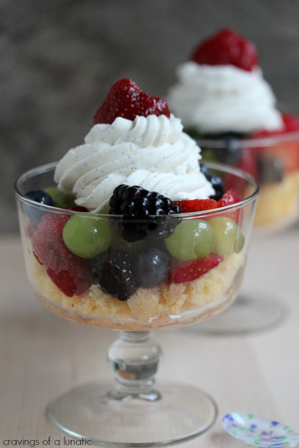 Summer Berry Fruit Salad Parfaits with Vanilla Whipped Cream