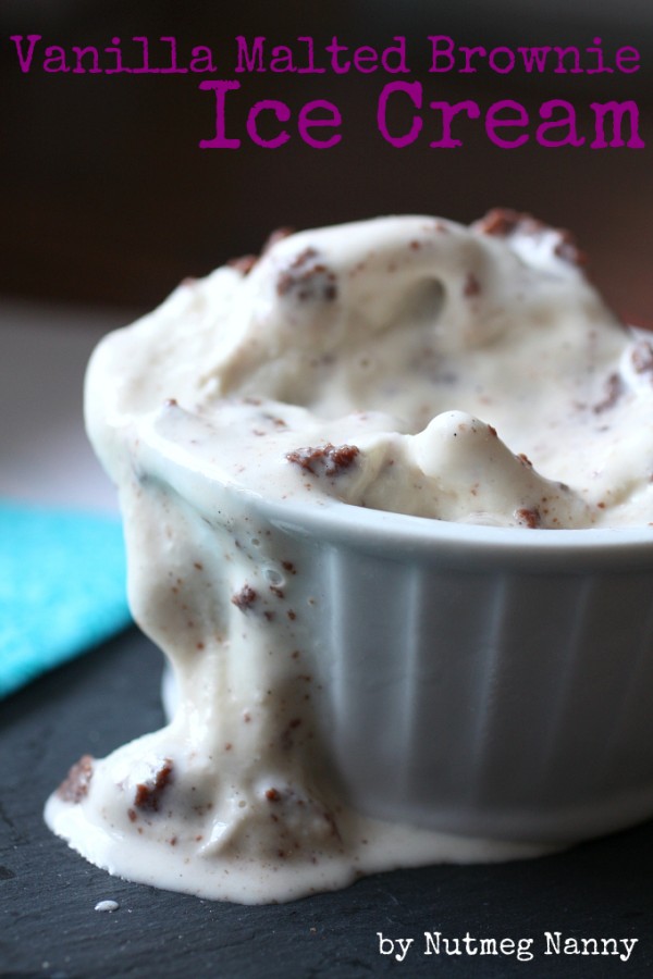 Vanilla Malted Brownie Ice Cream by Nutmeg Nanny