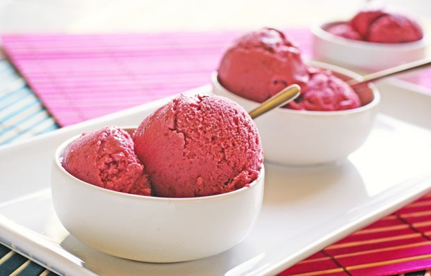 Mixed Berry and Banana Sorbet by This Mama Cooks
