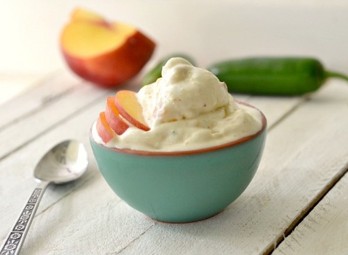 Light Peach and Jalapeno Ice Cream by The Realistic Nutritionist