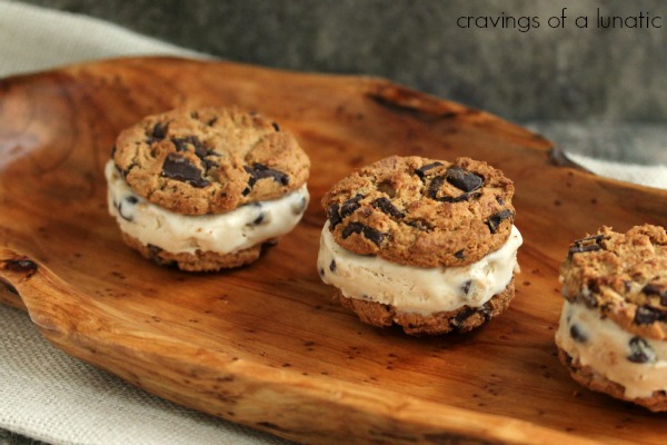 Cookie Dough Ice Cream Sandwiches | Cravings of a Lunatic | #icecreamweek #icecream #cookiedough #chocolate