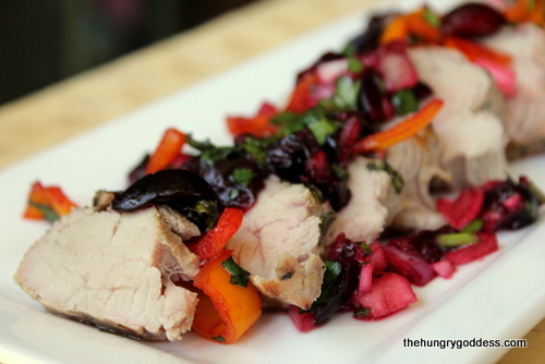 Grilled Pork Tenderloin and Cherry Salsa by The Hungry Goddess