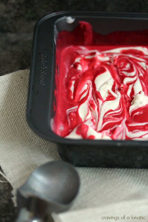 Red Velvet and White Chocolate Swirl Cheesecake Ice Cream