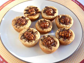 Turtle Cookie Cups by Hezzi D Books and Cooks | Featured on Cravings of a Lunatic's Turtles Recipe Round Up | #turtles #recipe #sweets #chocolate #caramel #pecans 