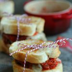 Mini Meatloaf Sandwiches with Red Pepper Pesto