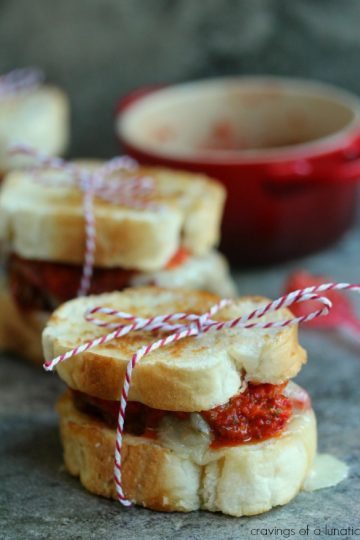 Mini Meatloaf Sandwiches with Red Pepper Pesto | Cravings of a Lunatic | Perfect for game day!