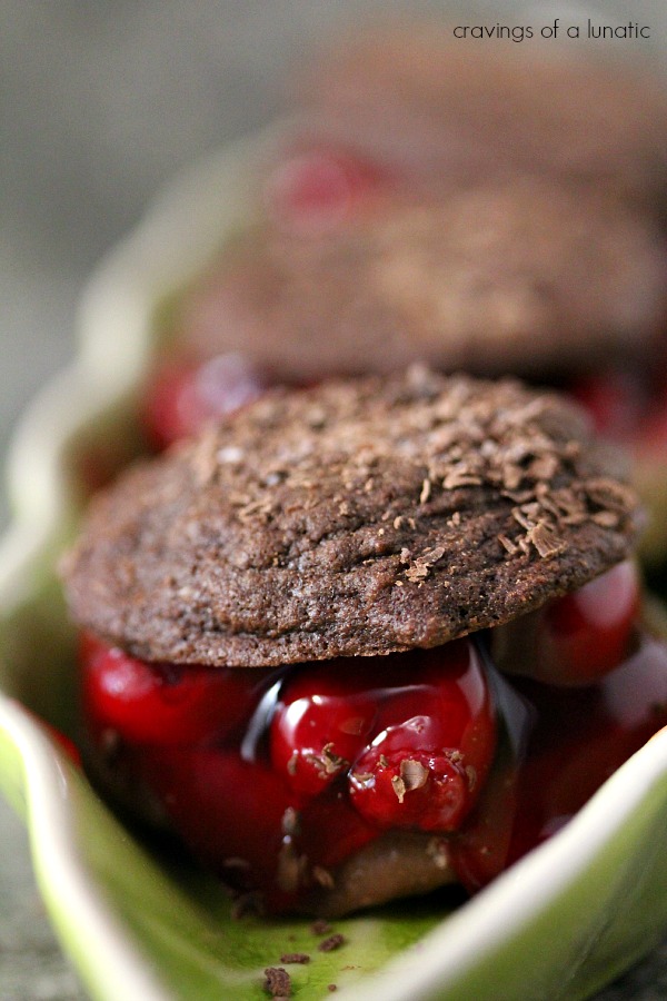 Black Forest Sandwich Cookies are stuffed with cherries and chocolate. These cookies are insanely delicious!