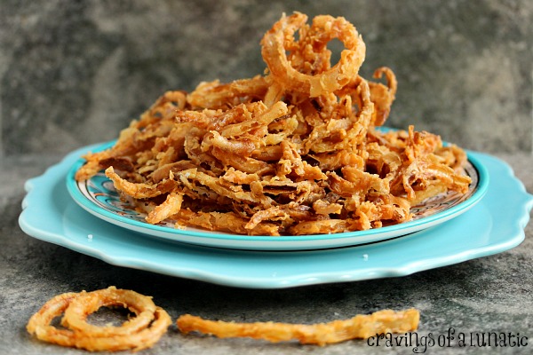 Onion Strings cooked to perfection and ready for serving!