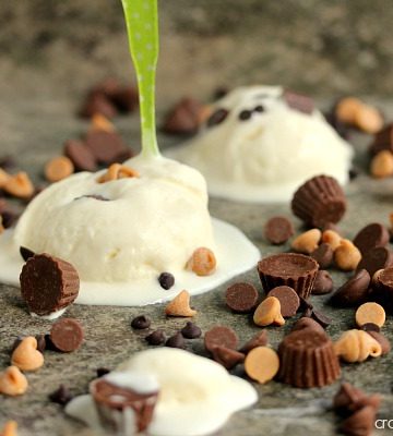 Peanut Butter Bonanza Ice Cream | Cravings of a Lunatic | Simple, no egg recipe for vanilla ice cream packed with peanut butter and chocolate!