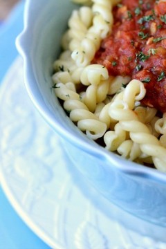 Lentil Quinoa Bolognese Sauce | Cravings of a Lunatic | Vegan version of bolognese sauce that is both hearty and delicious.