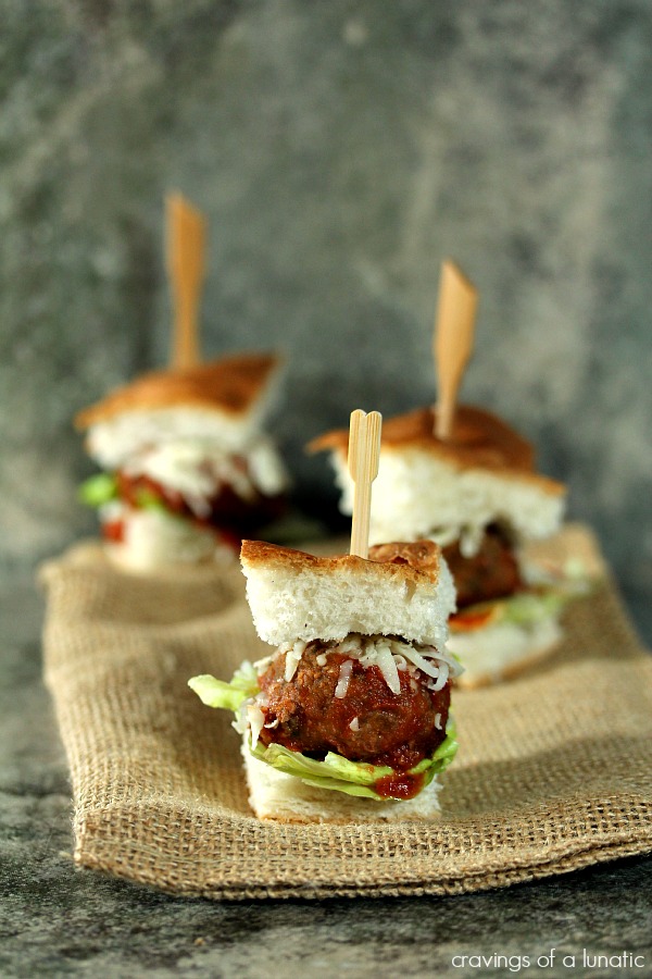 Meatball Bites | Cravings of a Lunatic | Cute little meatball slider bites would be perfect for any game day celebration.