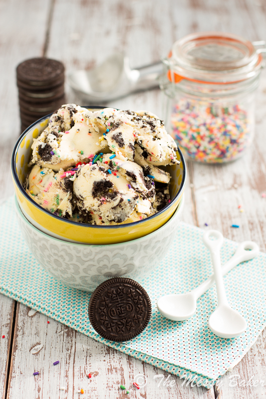 Funfetti Cake Batter Oreo Ice Cream by The Messy Baker | Featured on Cravings of a Lunatic's Burning Down The Kitchen Series