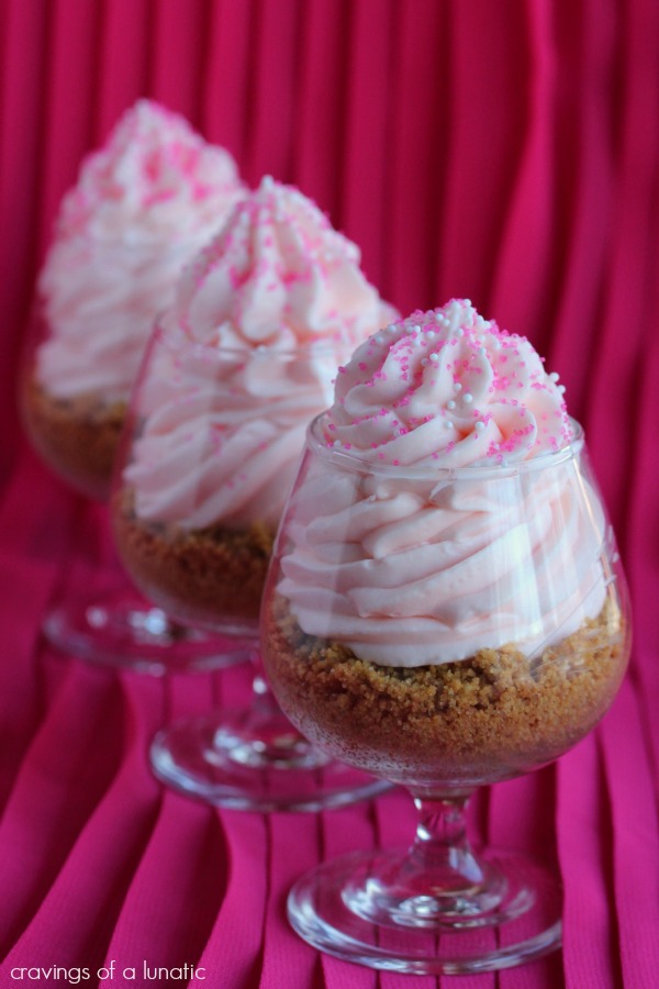 Pink Lemonade No Bake Cheesecake Parfaits from cravingsofalunatic.com- Super easy to make and absolutely scrumptious to devour. (@CravingsLunatic) 