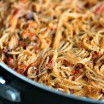 Roasted Red Pepper and Chipotle Pepper in Adobo Angel Hair Pasta
