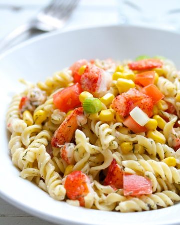 Lobster Pasta Salad by Movita Beaucoup | This salad is a great make-ahead option for kitchen parties.